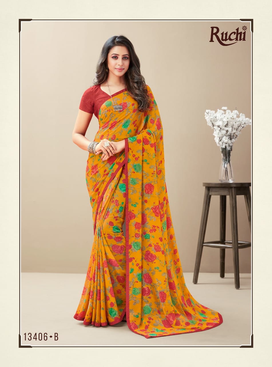 Ruchi Guldasta Nimaya 10th Edition Georgette Ethnic Wear Designer Saree Collection